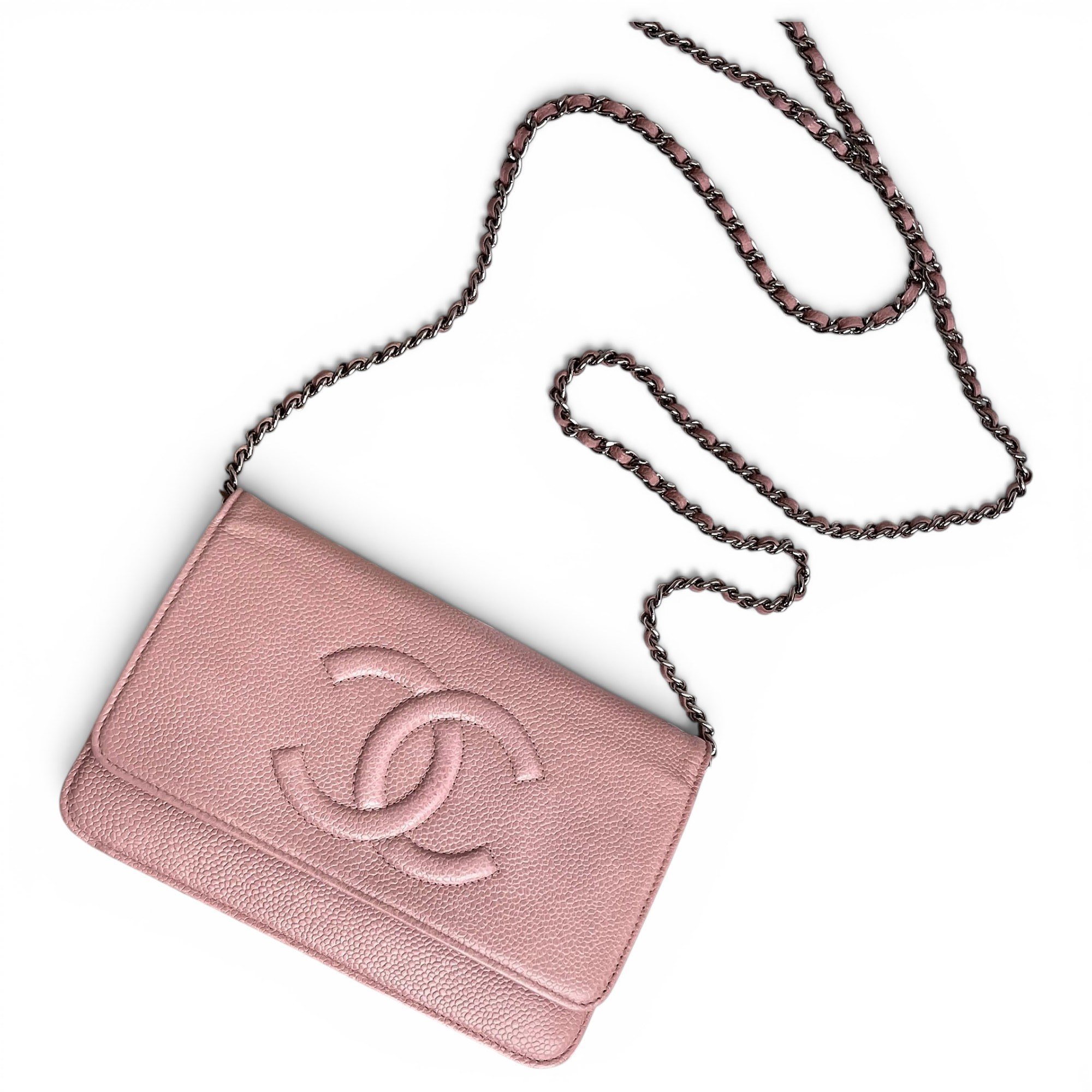 Wallet On Chain Double C leather crossbody bag