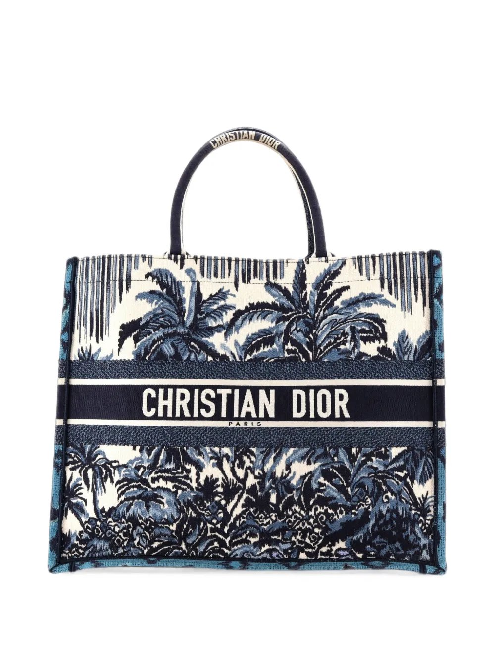 Book Embroidered Canvas Large tote bag