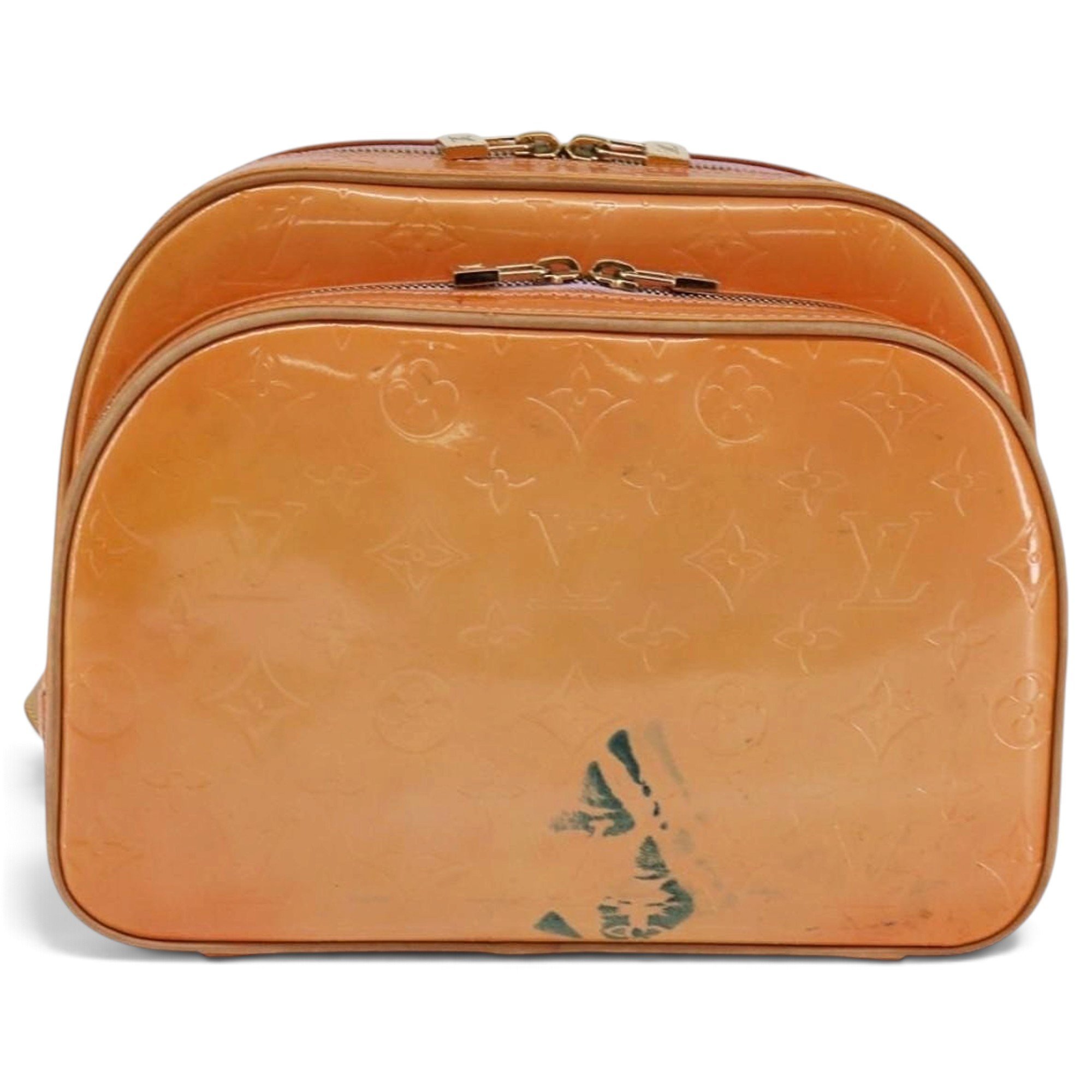 Patent leather backpack