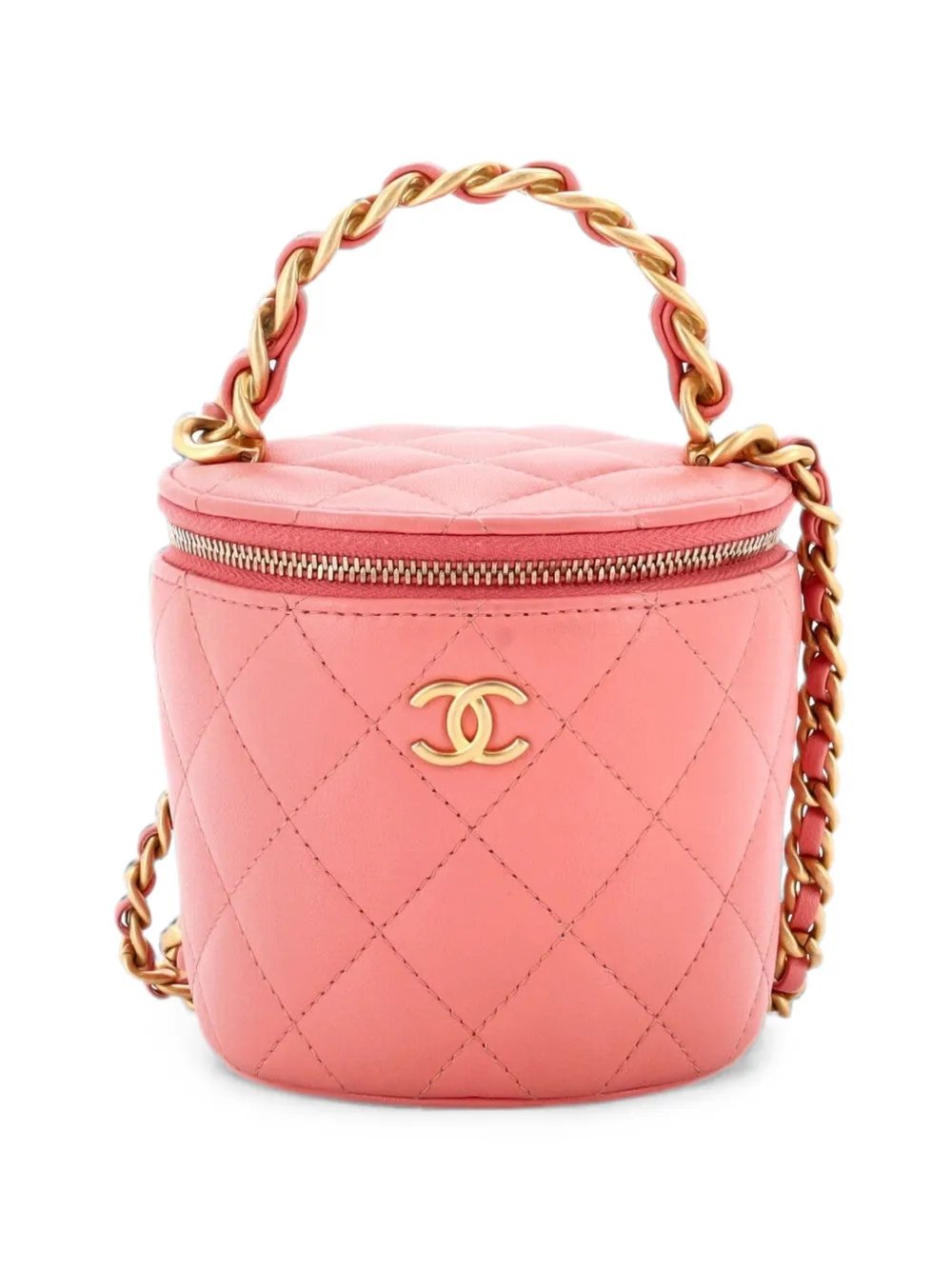 Afternoon Tea Vanity Bucket Bag Quilted Lambskin Mini satchel