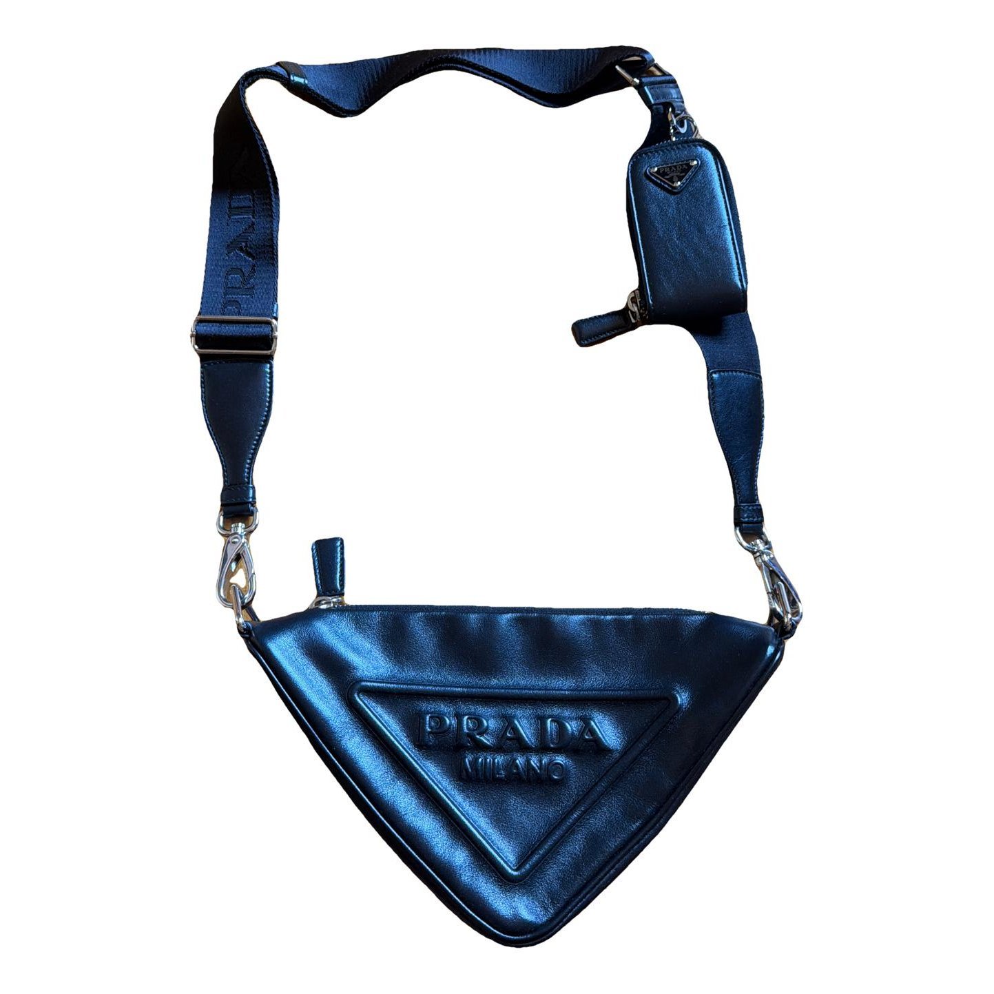 Triangle leather handbag