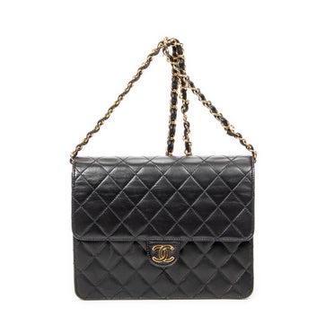 Leather Vintage Push Lock Straight Flap