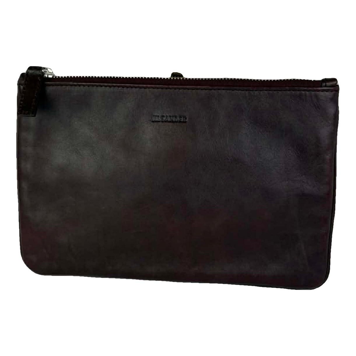 Leather clutch bag
