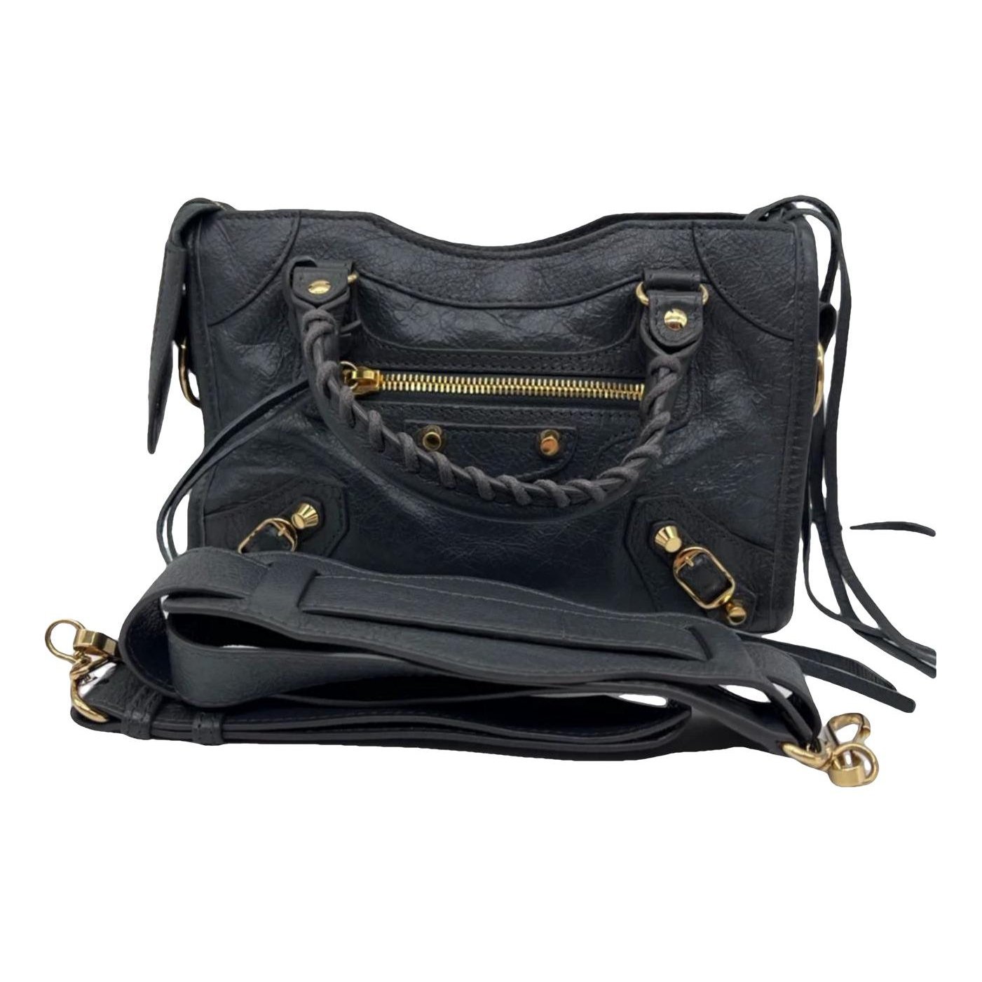 City leather handbag