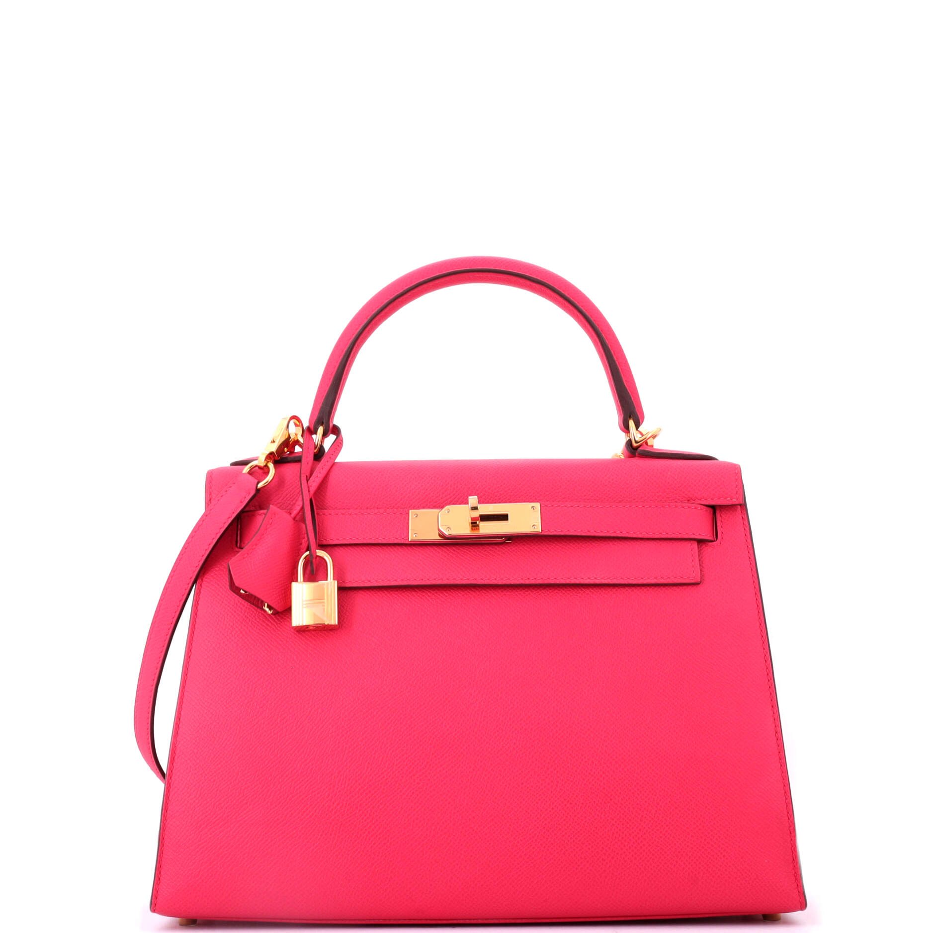 Hermes Kelly Handbag Rose Extreme Epsom with Gold Hardware 28