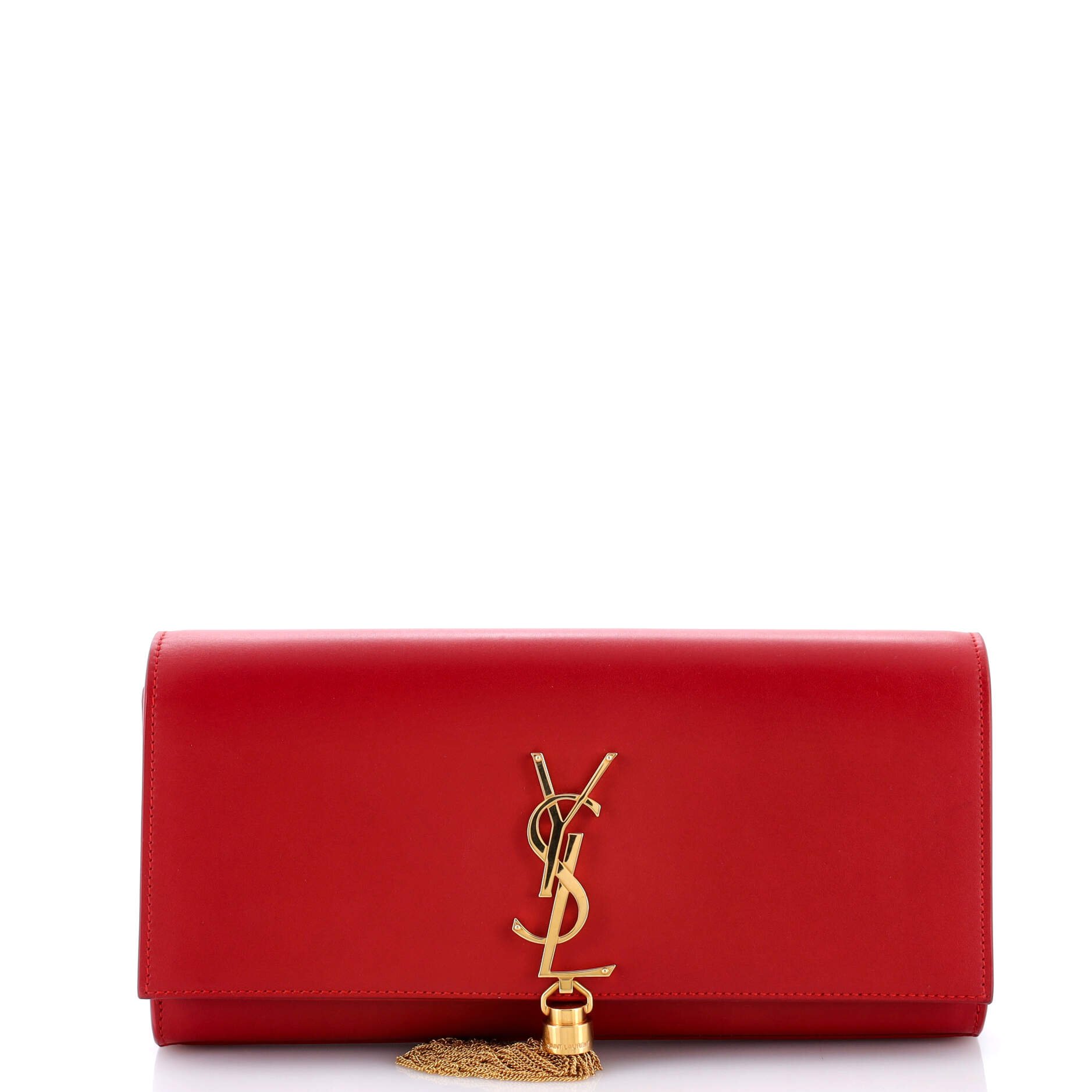 Saint Laurent Classic Monogram Tassel Clutch Leather Long