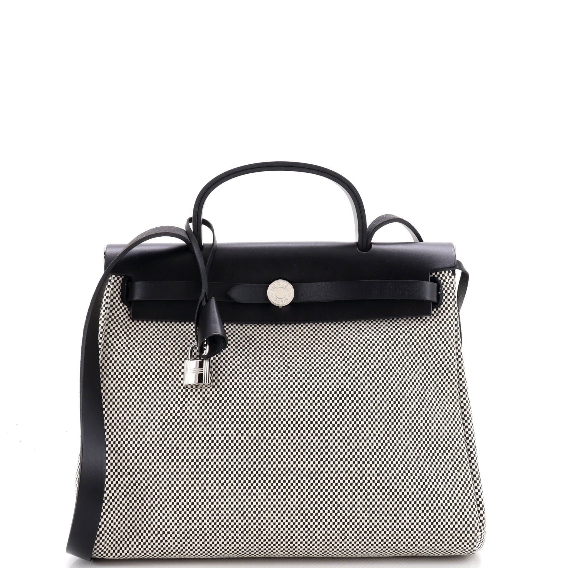 Hermes Herbag Zip Criss Viking Toile and Leather 31