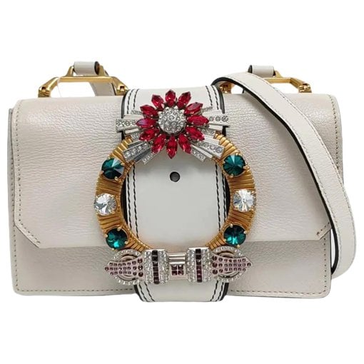 Miu Lady leather crossbody bag