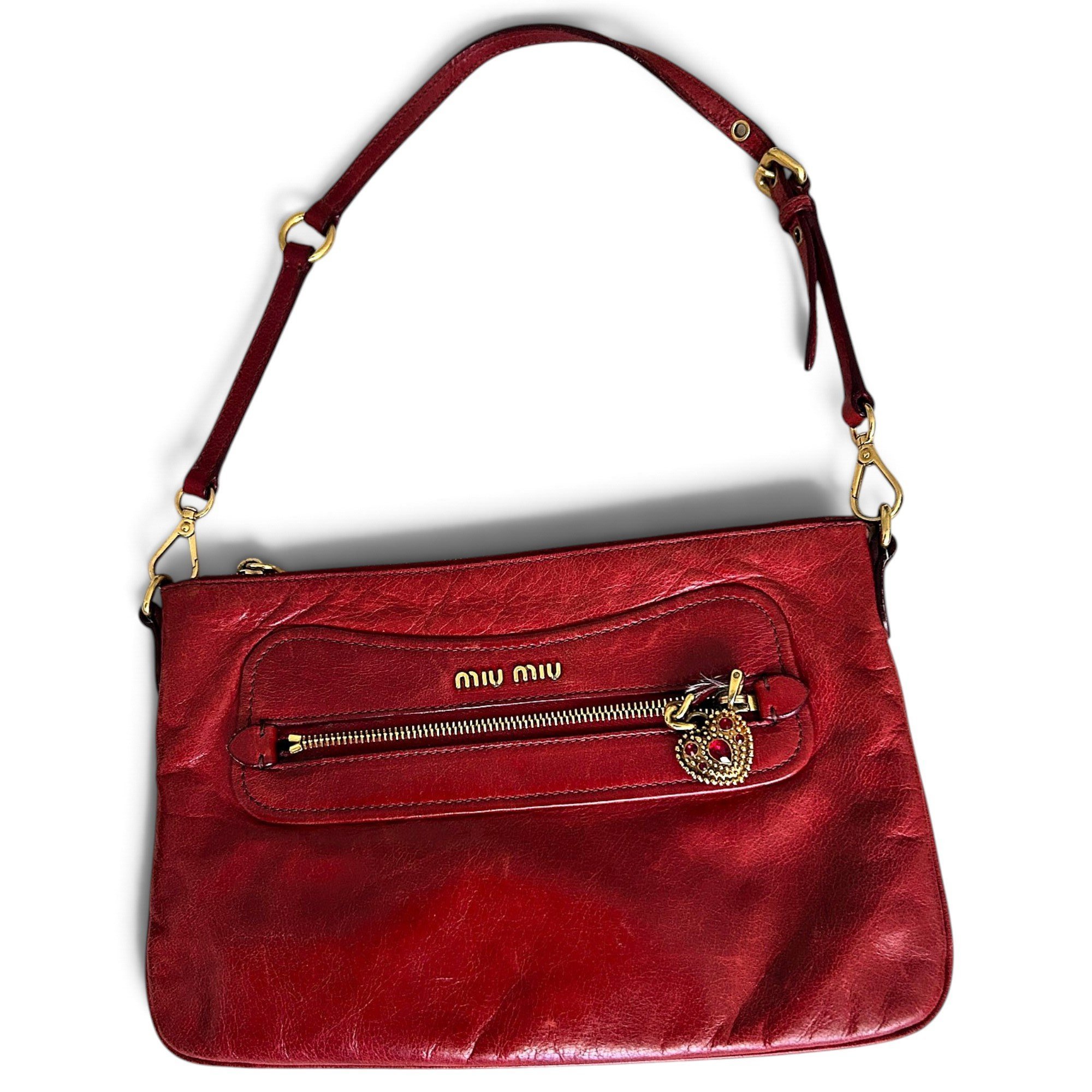 Leather clutch bag
