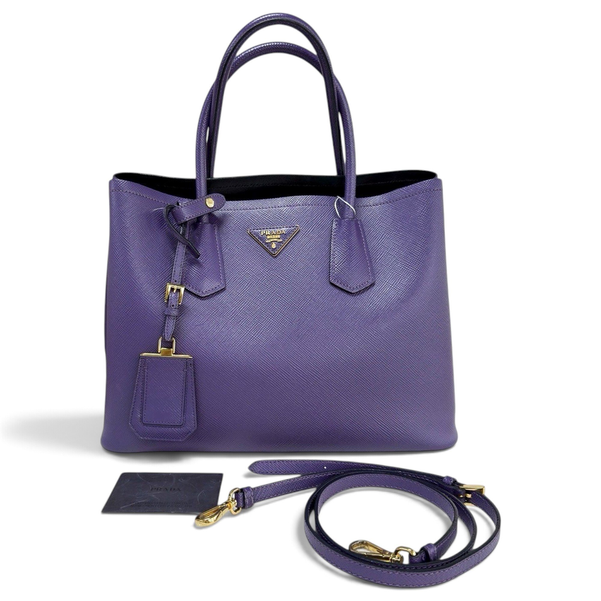 Double leather handbag