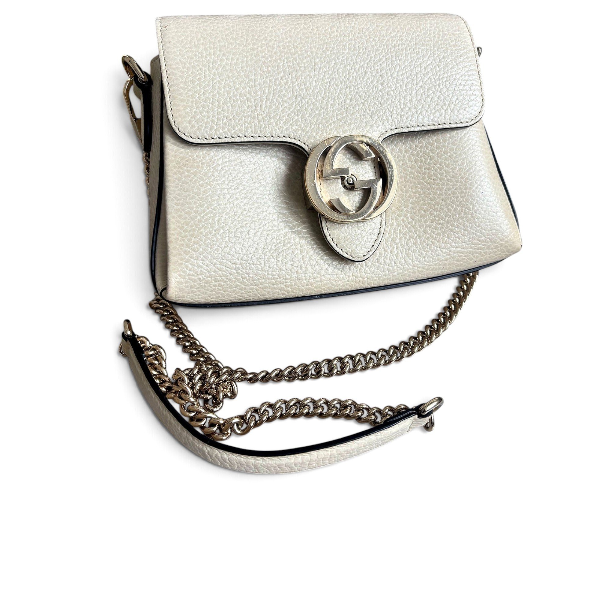 Interlocking leather handbag