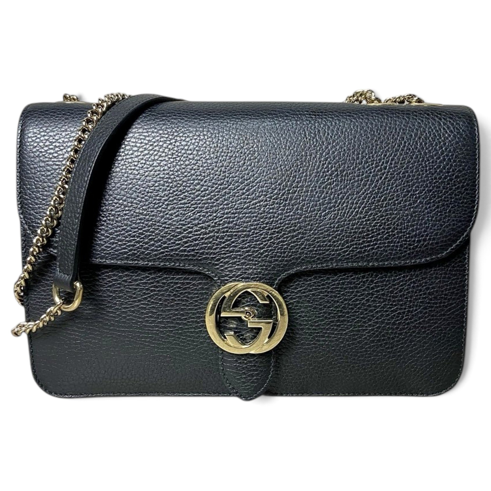 Interlocking leather handbag