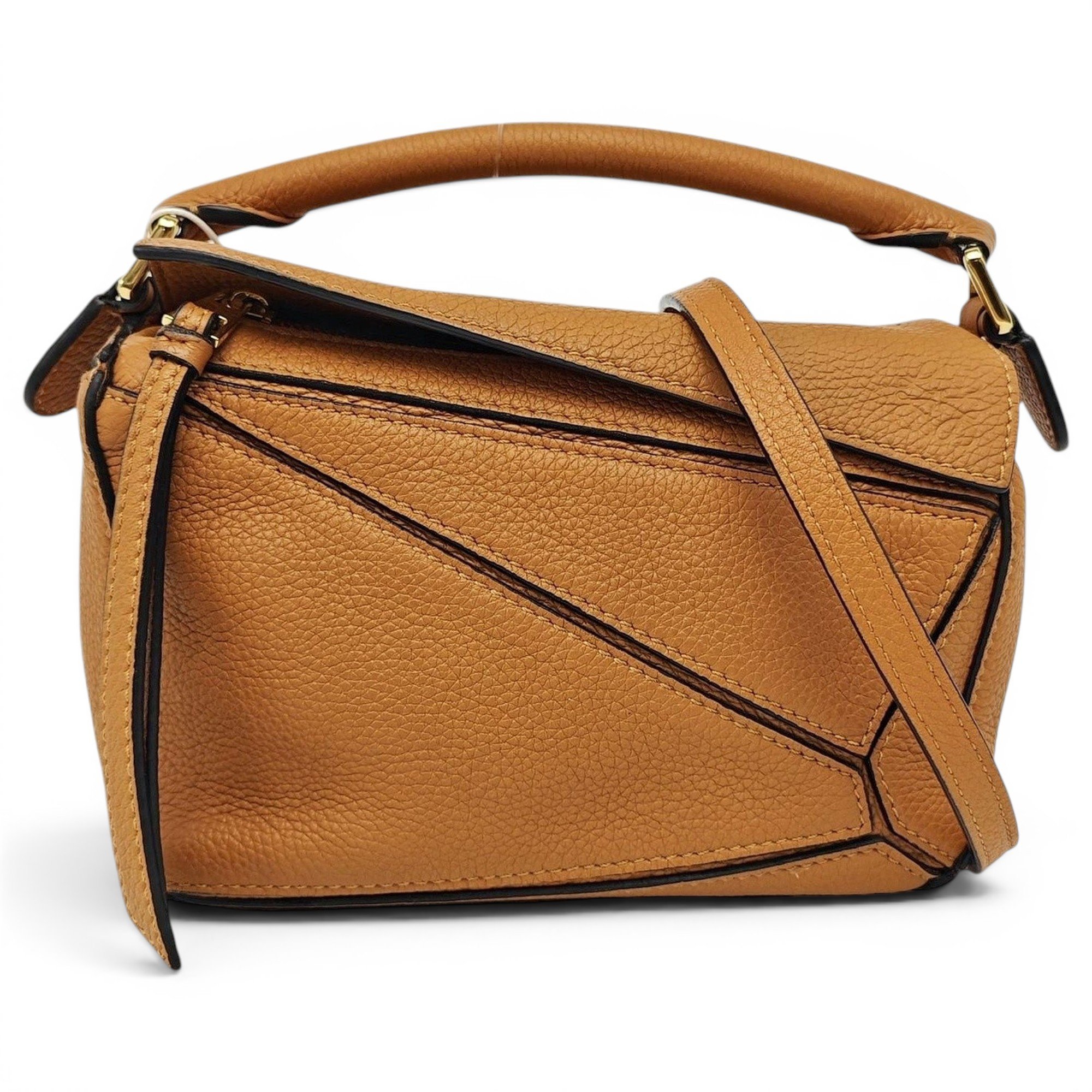 Puzzle leather handbag