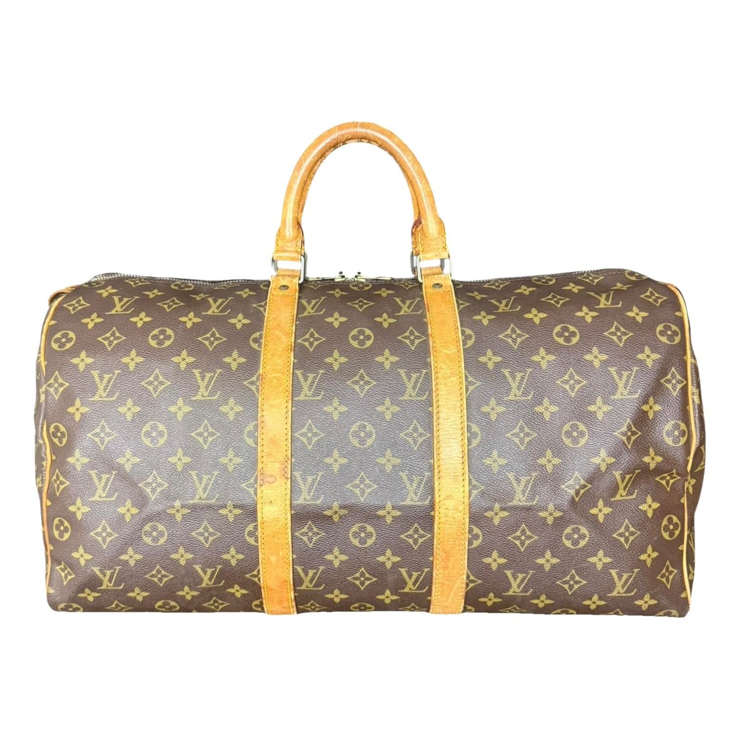 Keepall leather travel bag