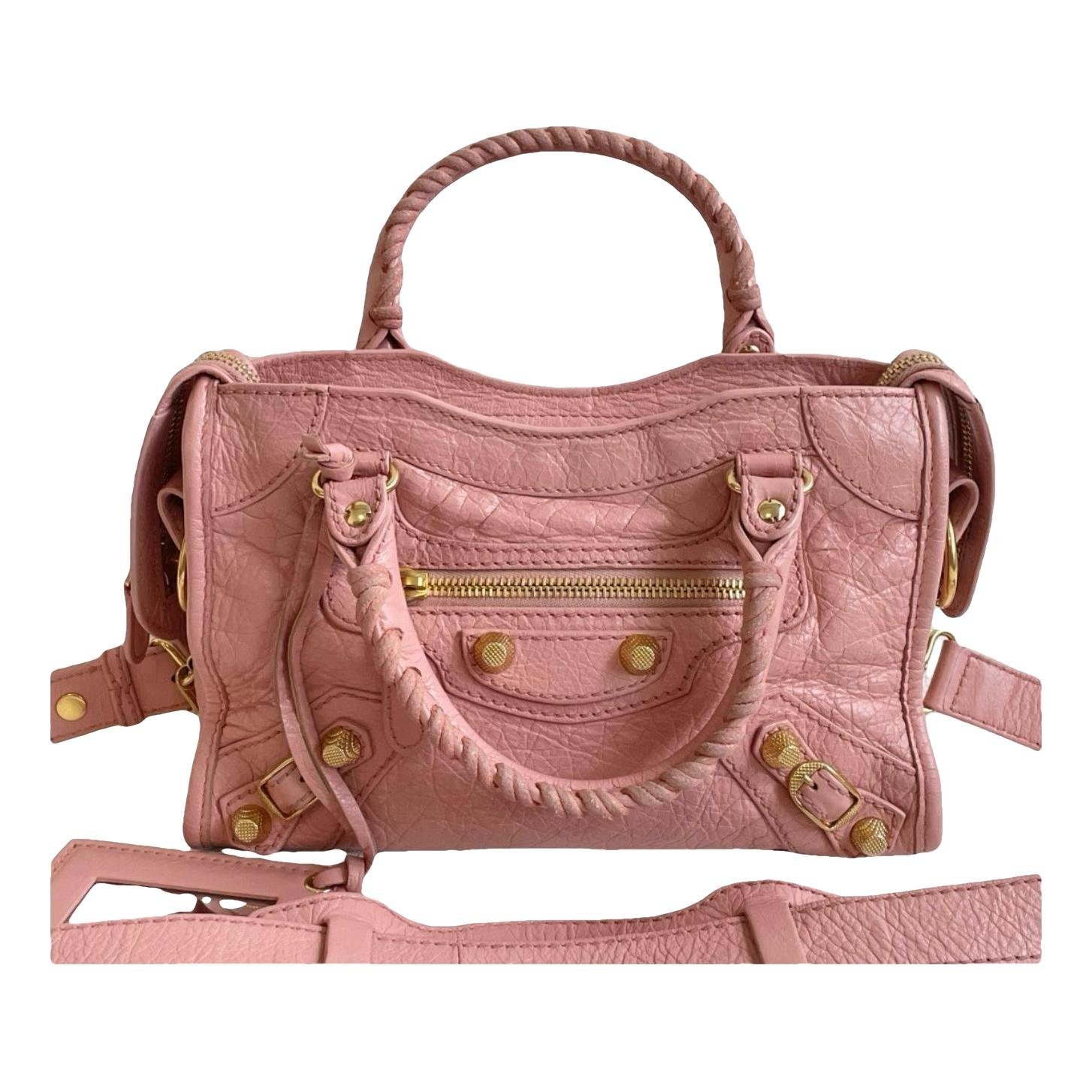 City leather handbag