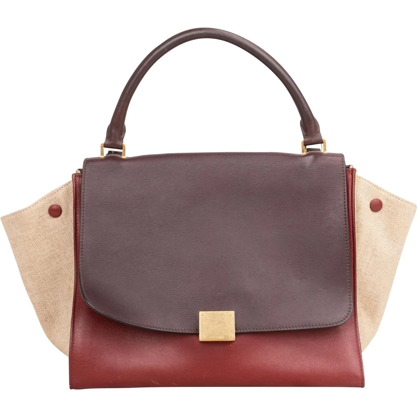 Trapèze leather handbag