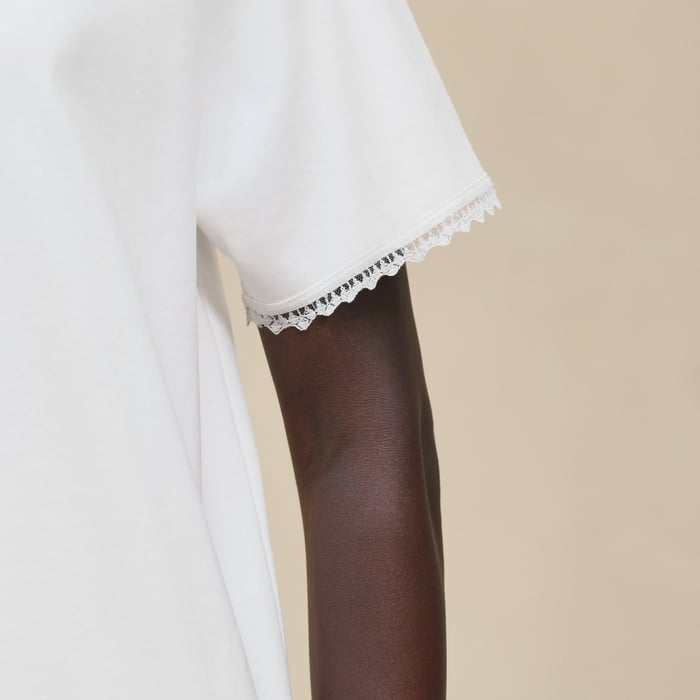 Blanc Embroidered Maxi T-shirt
