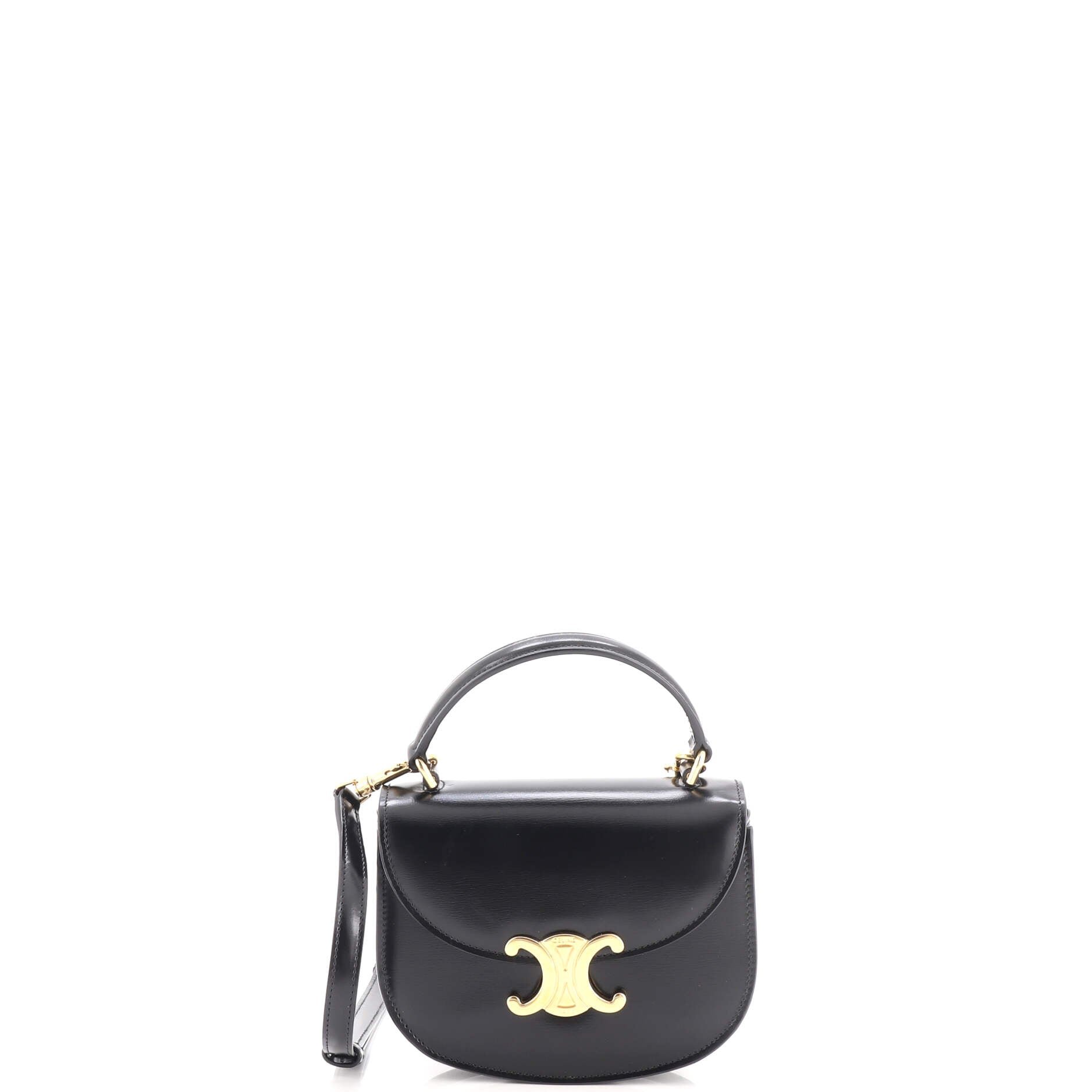 Triomphe Besace Clea Top Handle Flap Bag Leather Mini