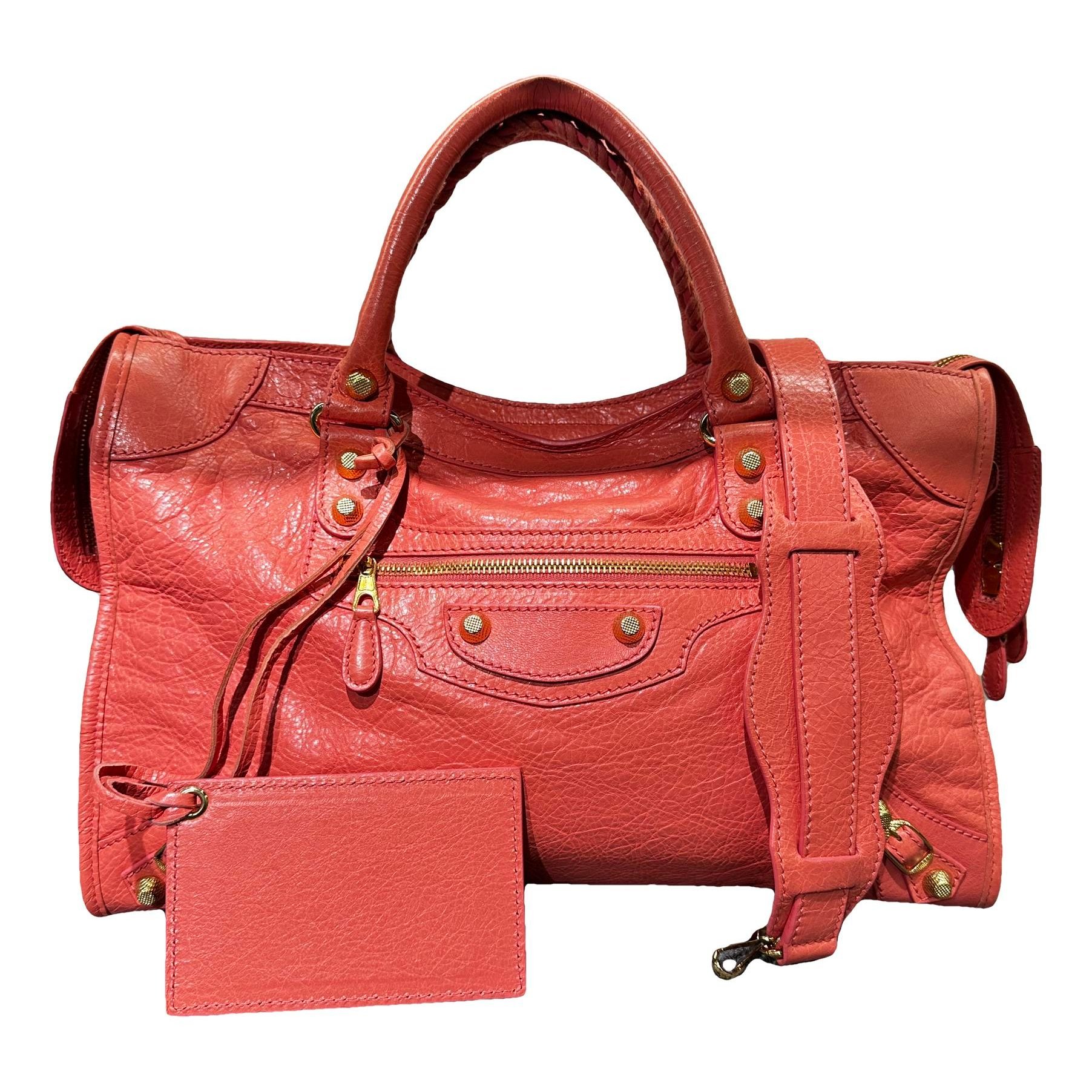 City leather handbag