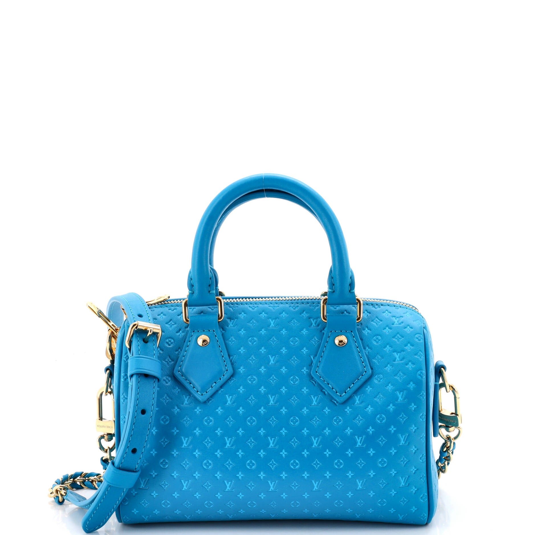 Speedy Bandouliere Bag Nanogram Embossed Leather 20