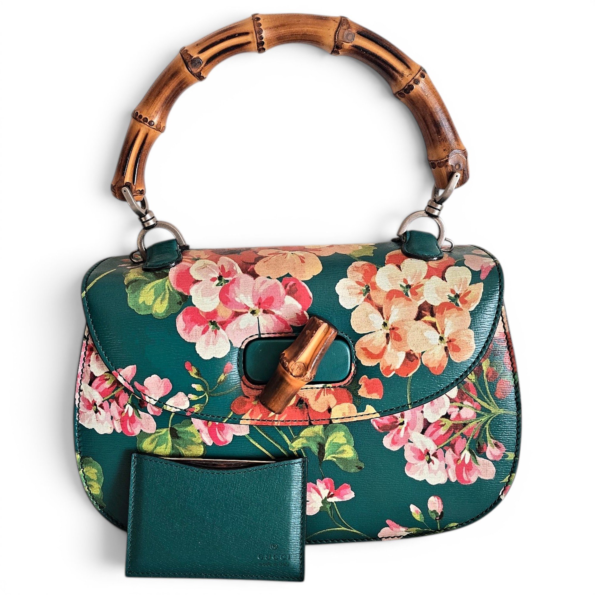 Convertible Bamboo Top Handle leather handbag