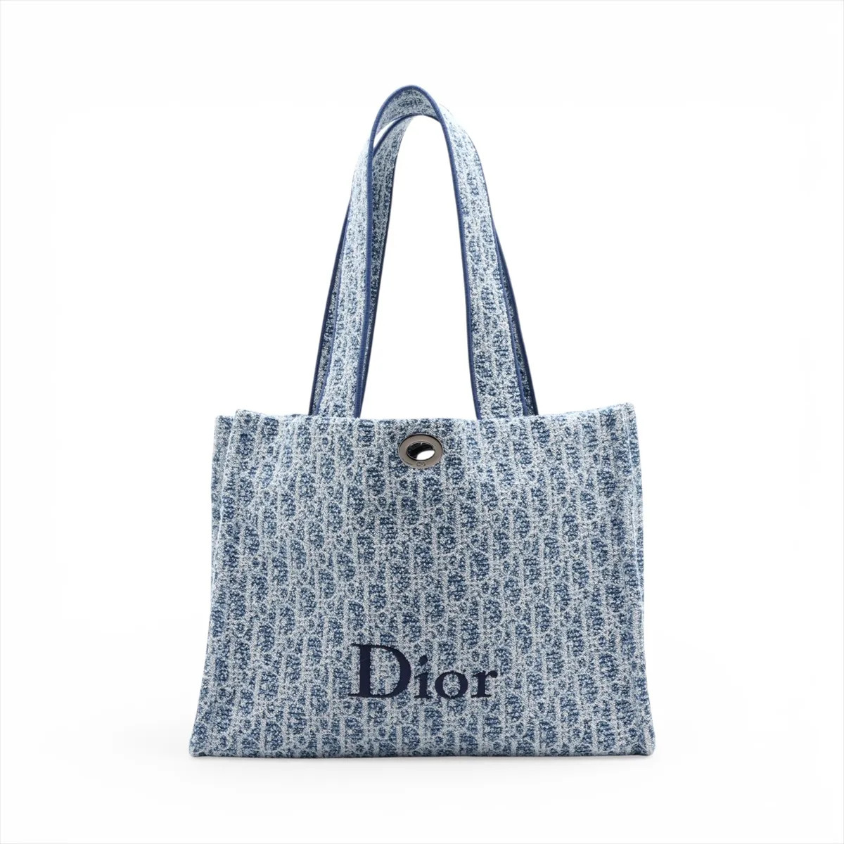 Dior Dioliviera Book Tote Medium Fabric Tote bag Blue