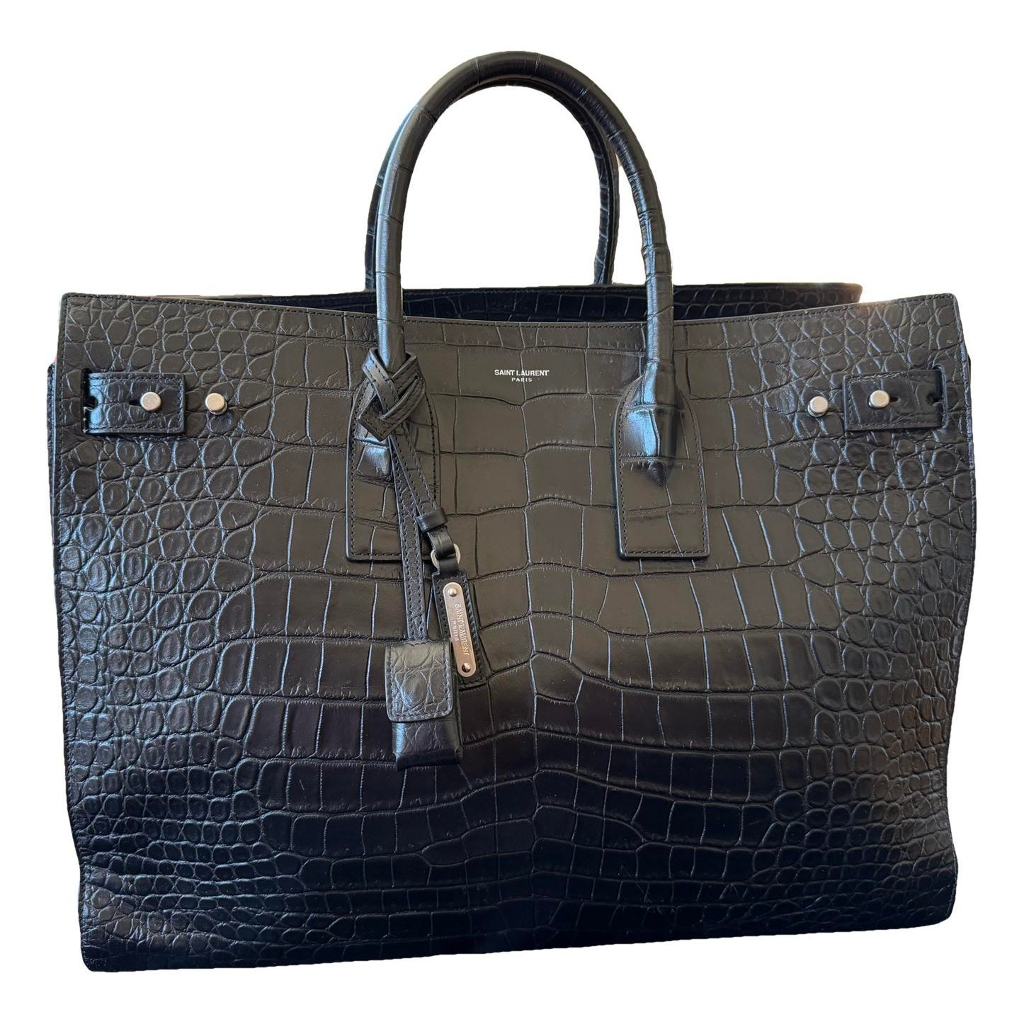 Patent leather handbag
