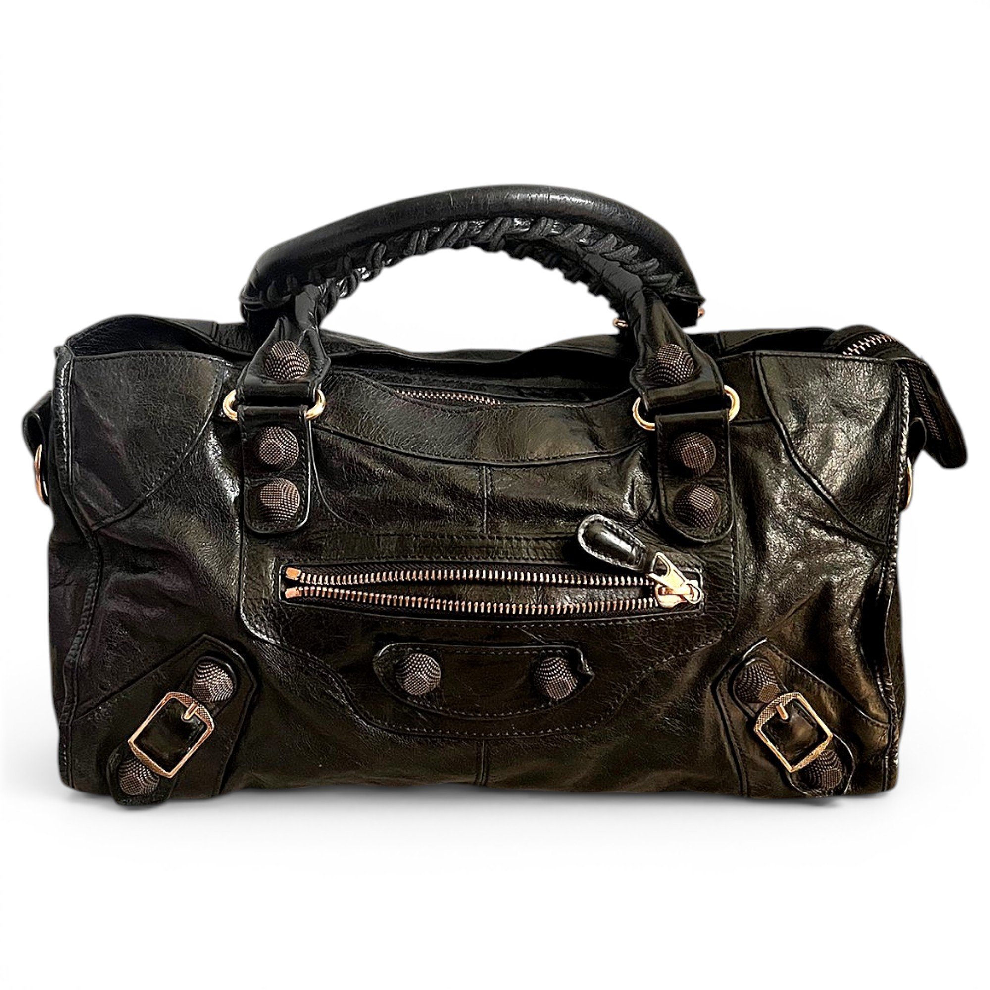 City leather handbag
