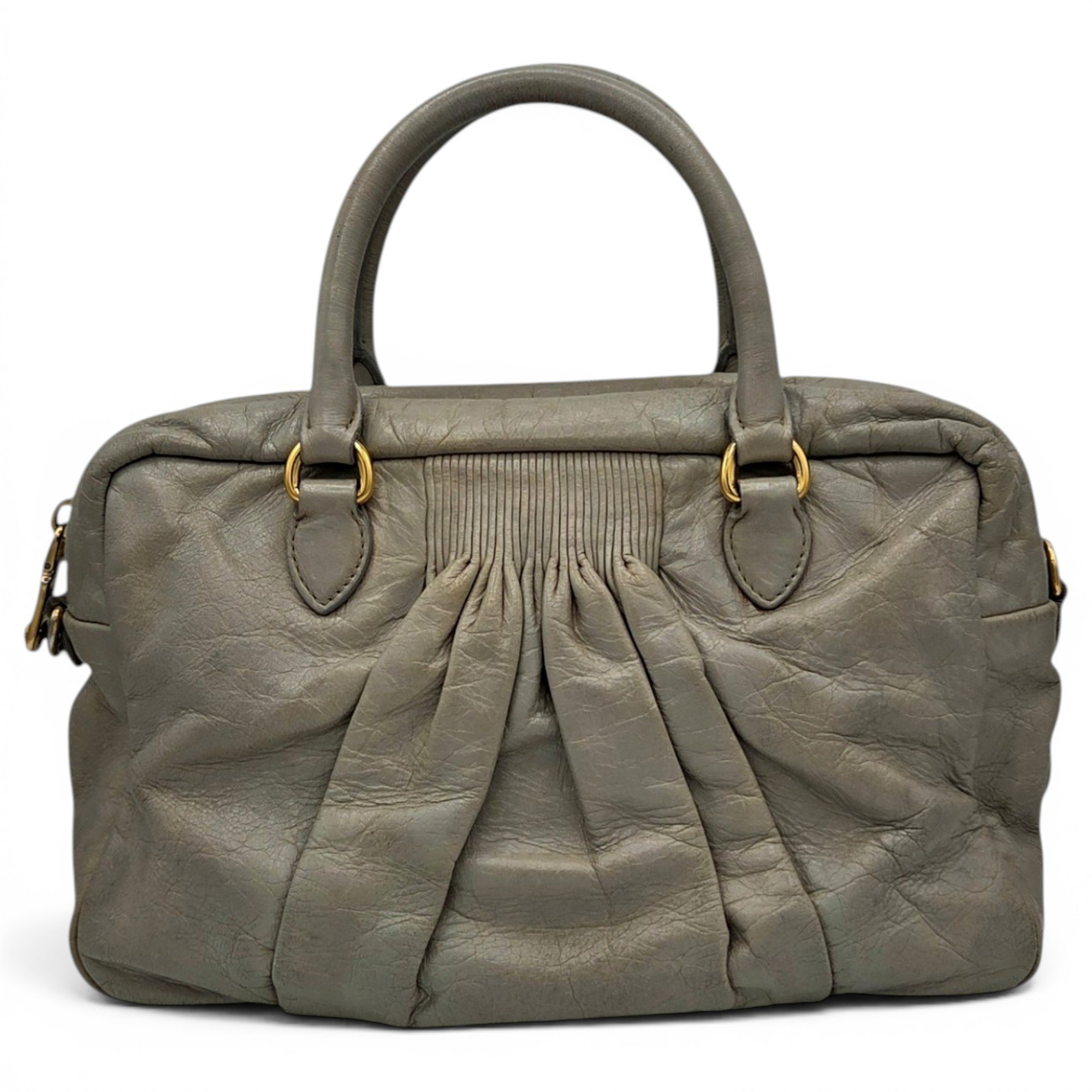 Bow bag leather handbag