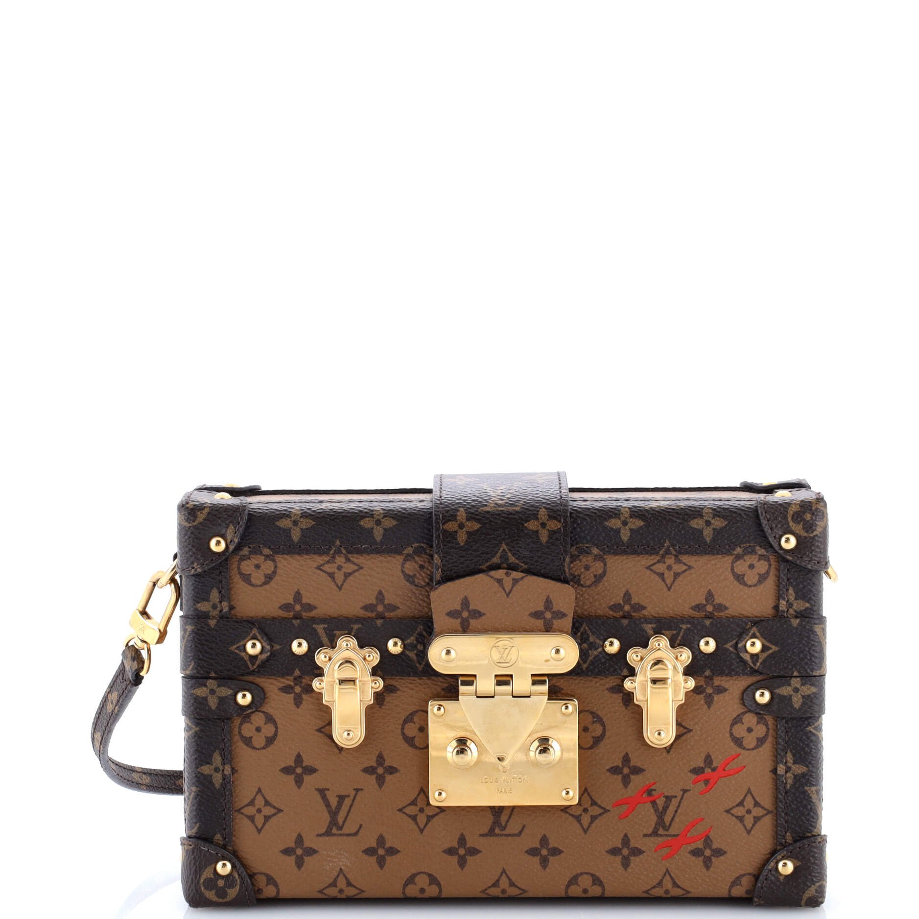 Louis Vuitton Petite Malle Handbag Reverse Monogram Canvas