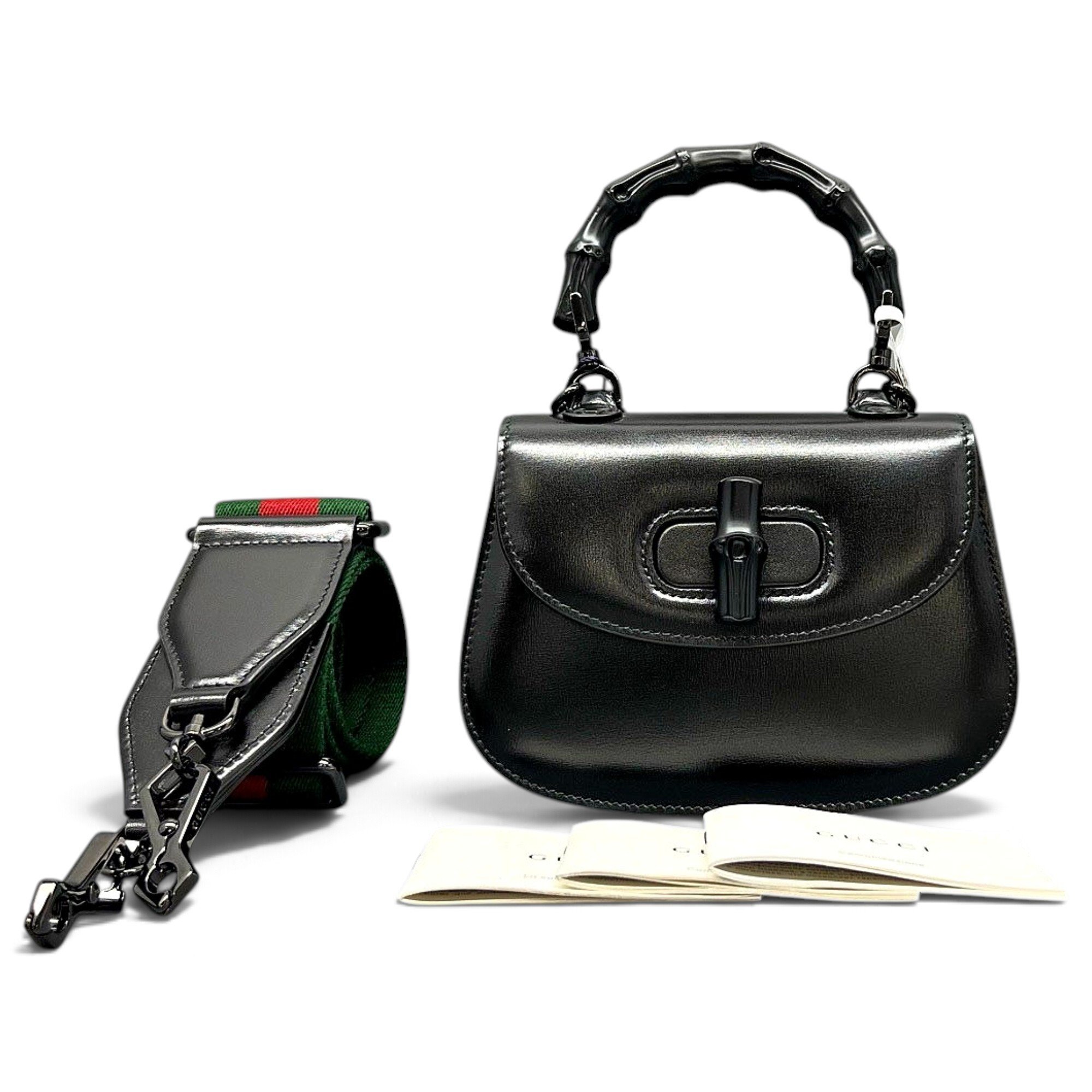 Convertible Bamboo Top Handle leather handbag