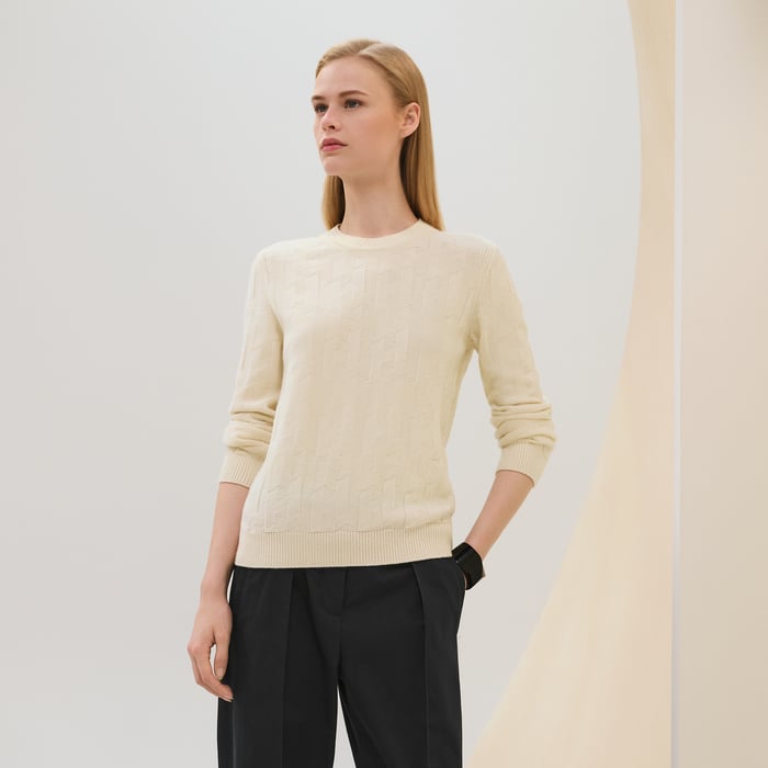 Blanc Naturel "H" Long-sleeve Sweater