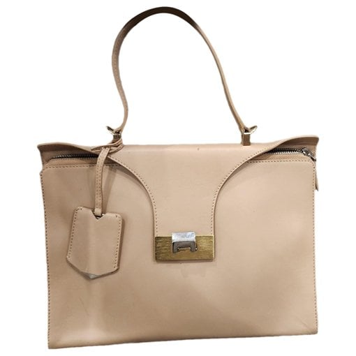 Cable leather handbag
