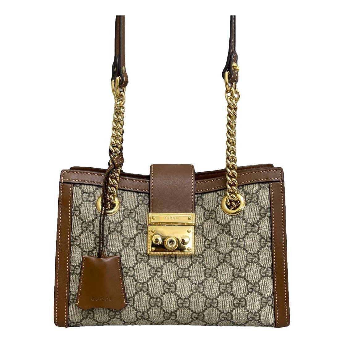 Padlock leather handbag