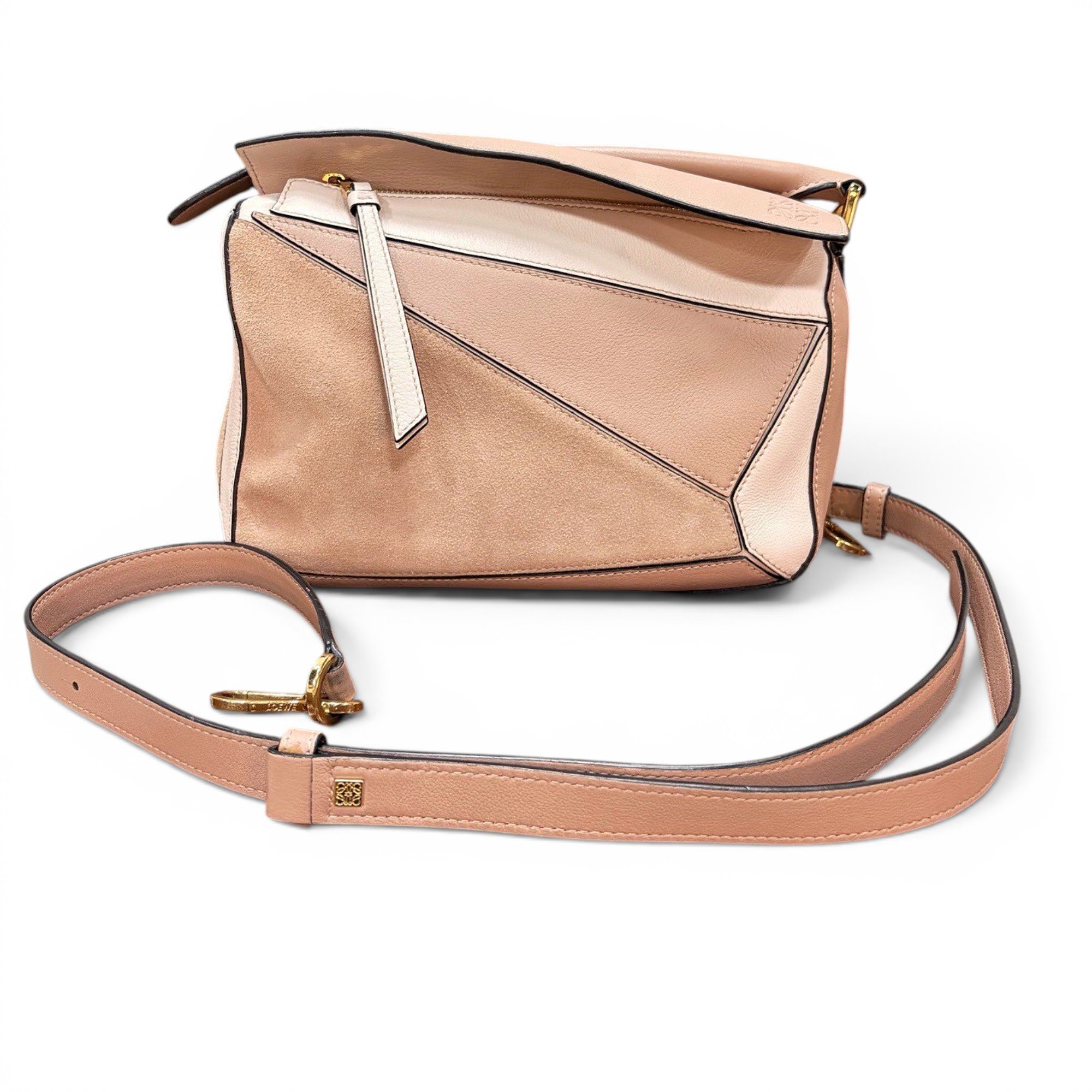 Puzzle leather handbag