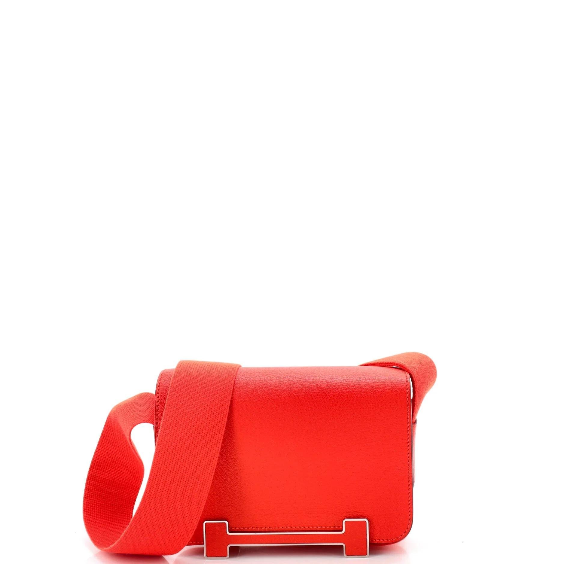 Hermes Geta Handbag Orange Chèvre Mysore Leather 2024