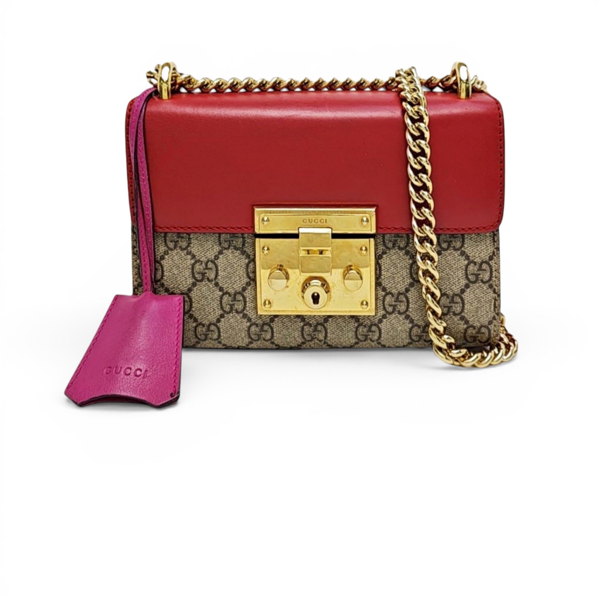 Padlock leather handbag