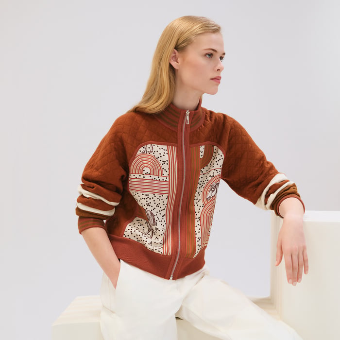 Beige Kaolin "Garde-robe Pop" Quilted Twillaine Jacket