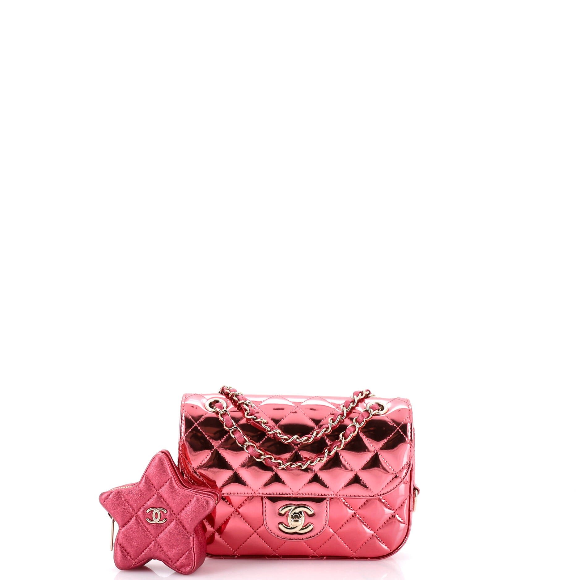 Hollywood Boulevard Flap Bag with Star Coin Purse Quilted Metallic Leather Small