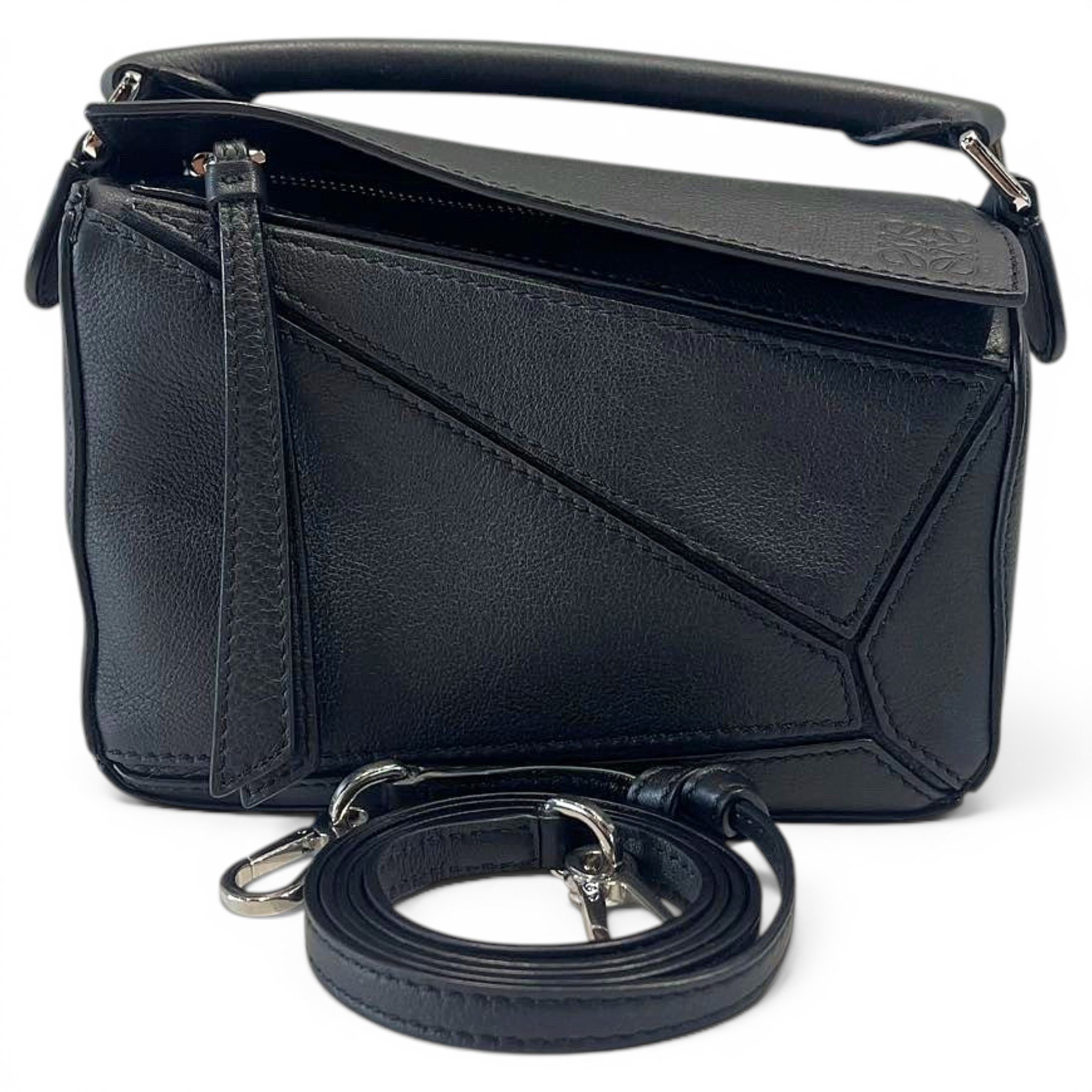 Puzzle leather handbag