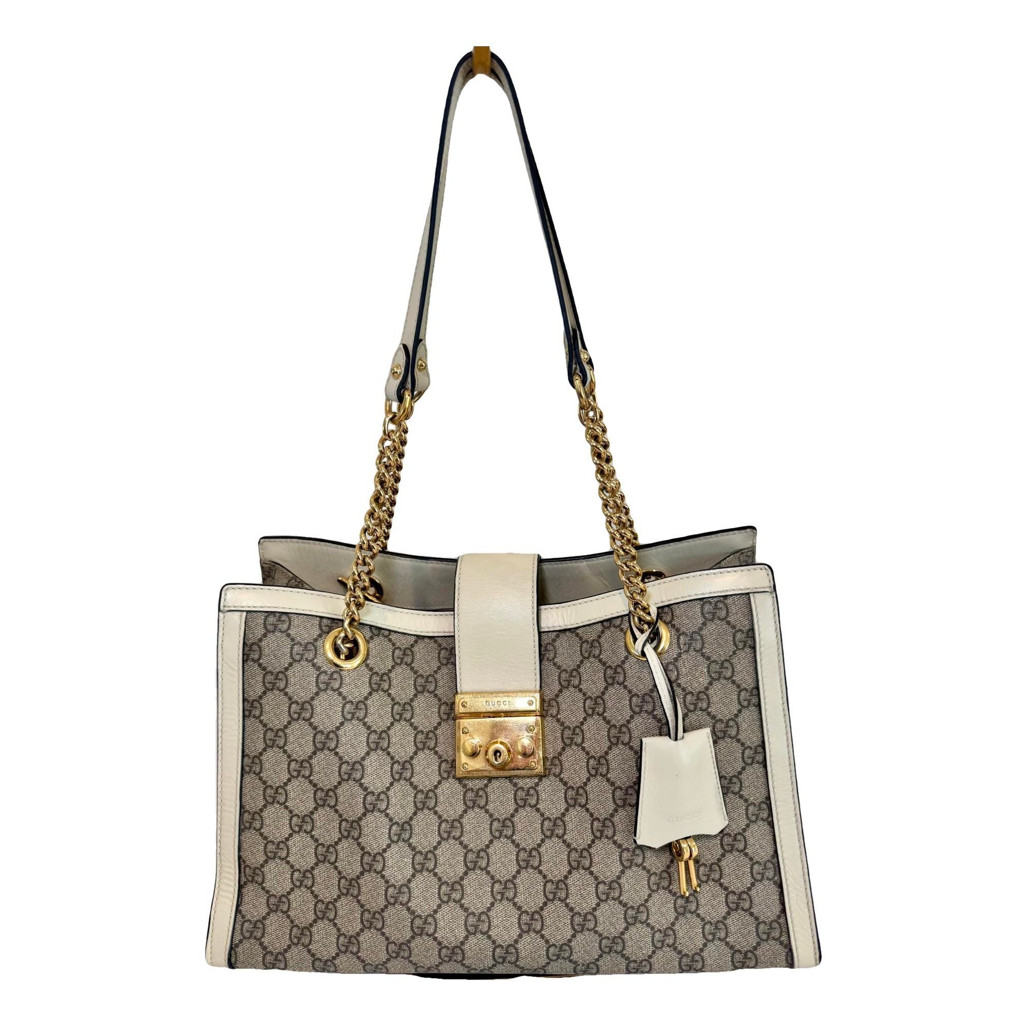 Padlock leather tote