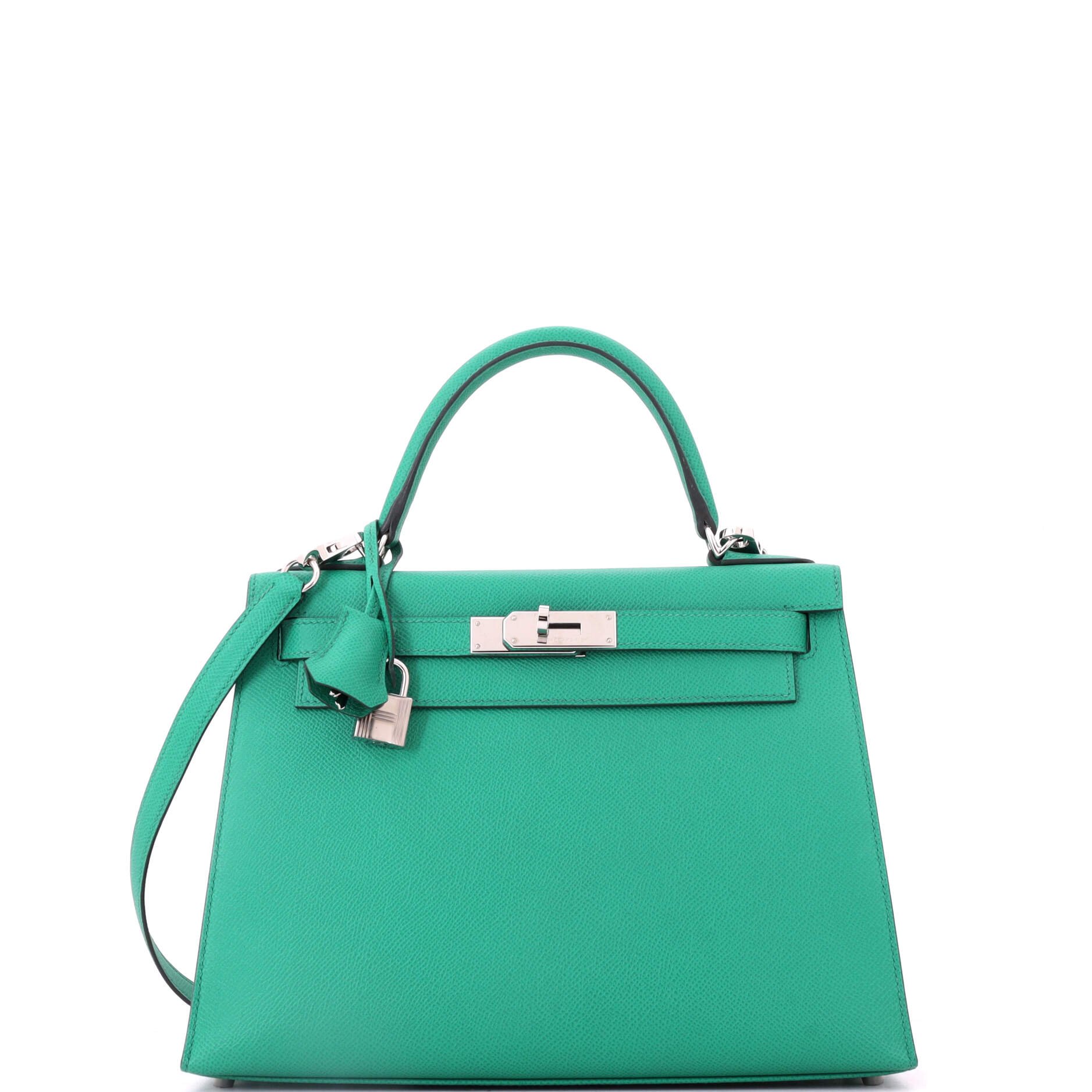 Kelly Handbag Menthe Epsom with Palladium Hardware 28