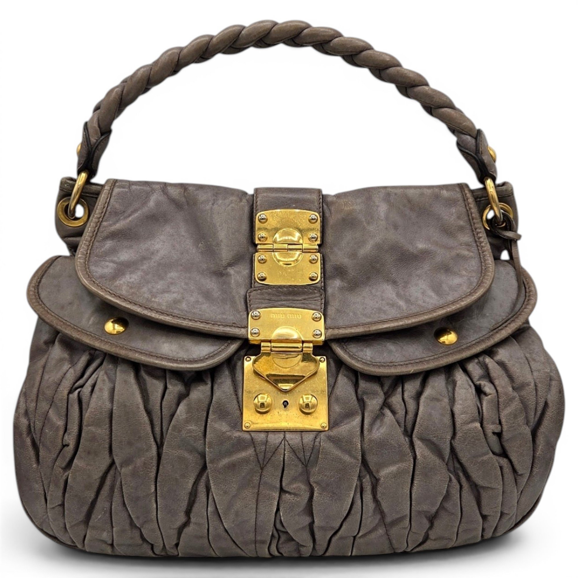 Coffer leather handbag