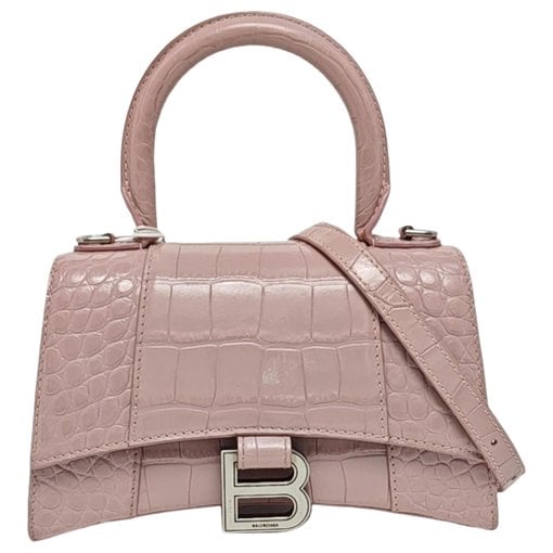Hourglass leather handbag