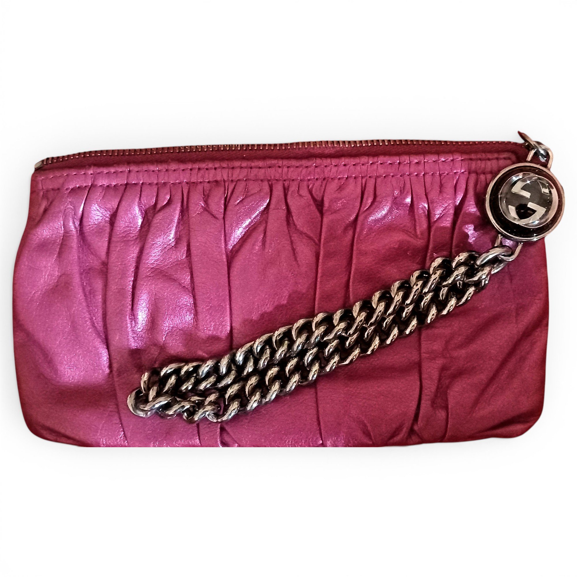Leather clutch bag