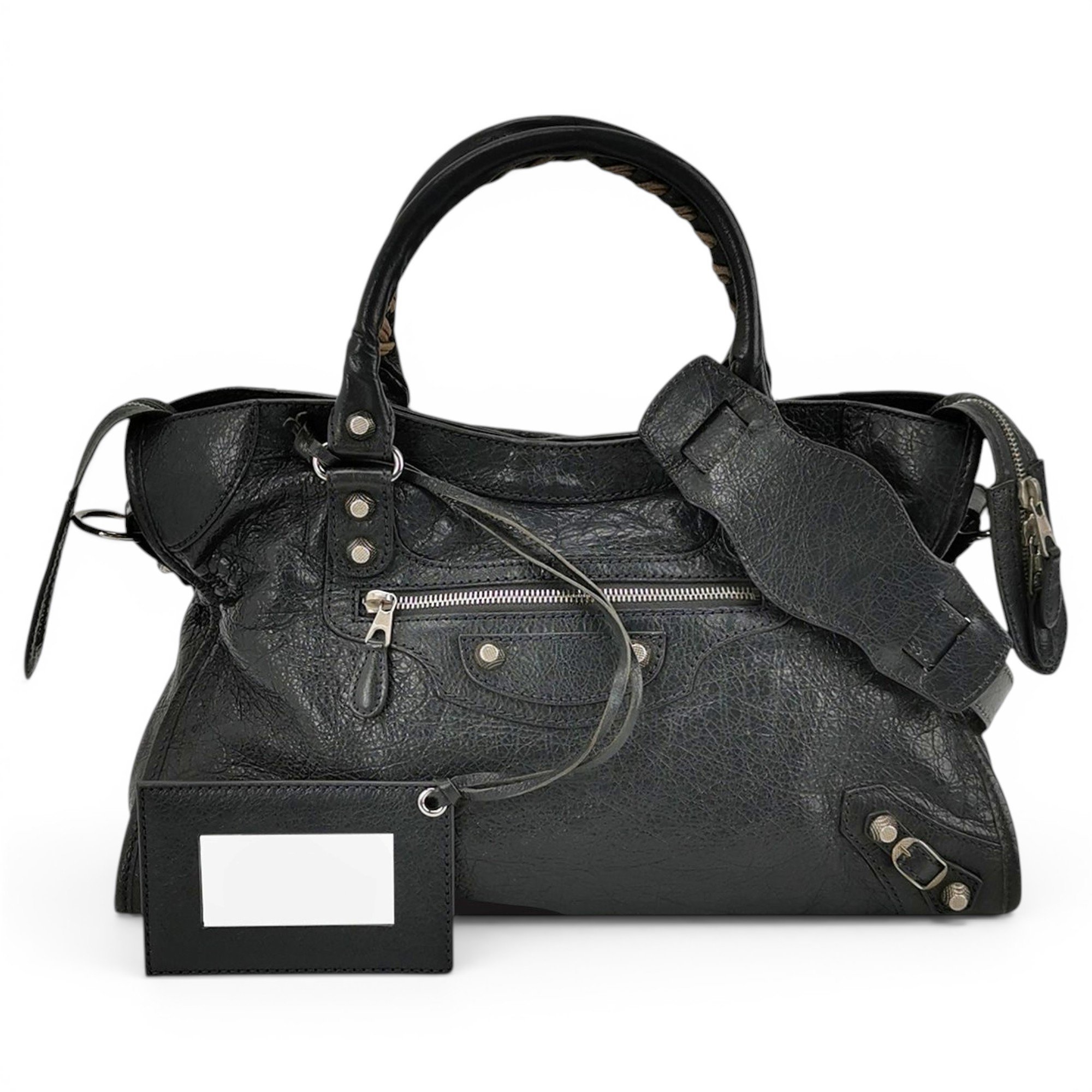 City leather handbag