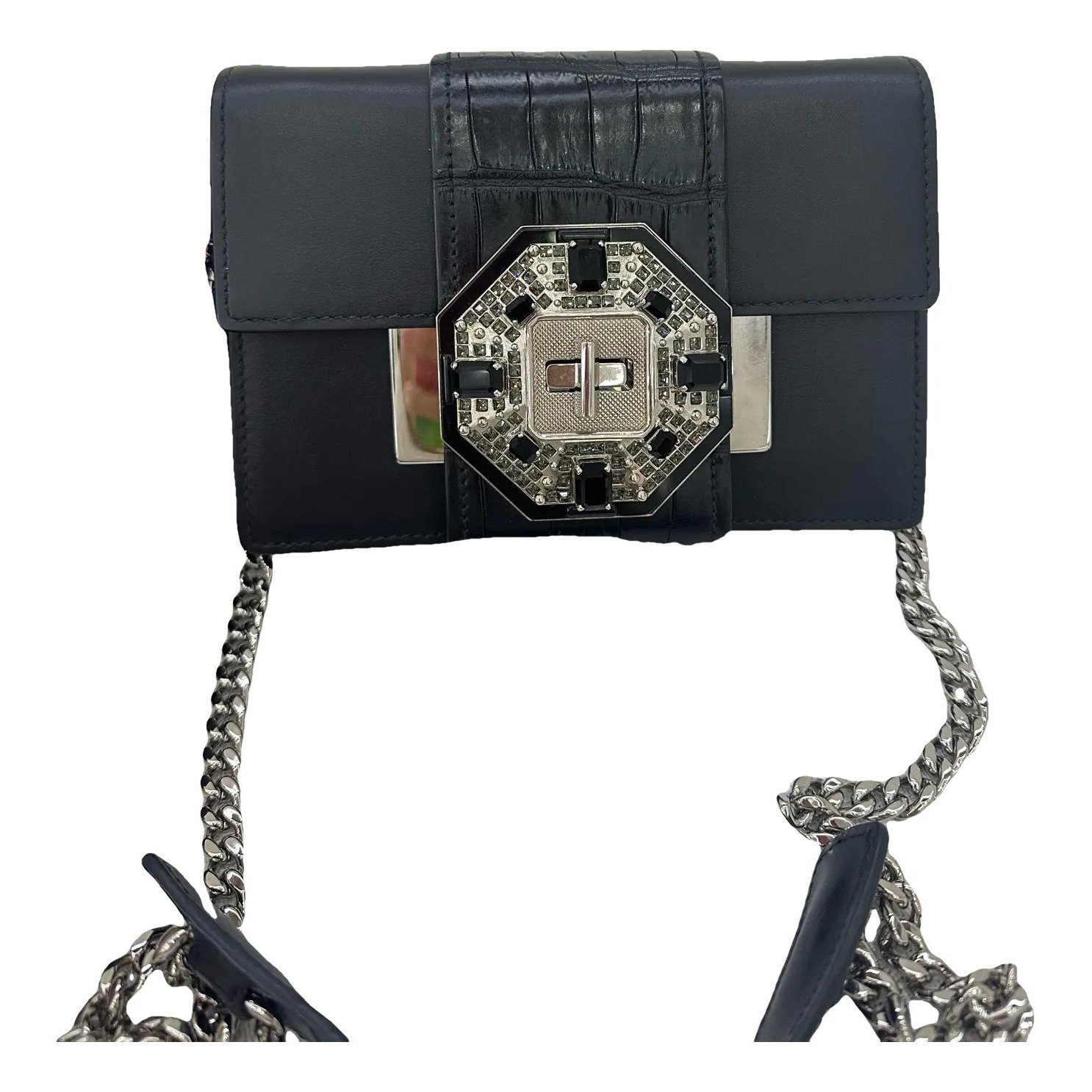Ribbon leather handbag