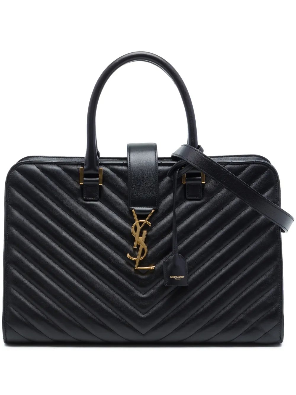 2014 Medium Chevron Calfskin Monogram Cabas satchel