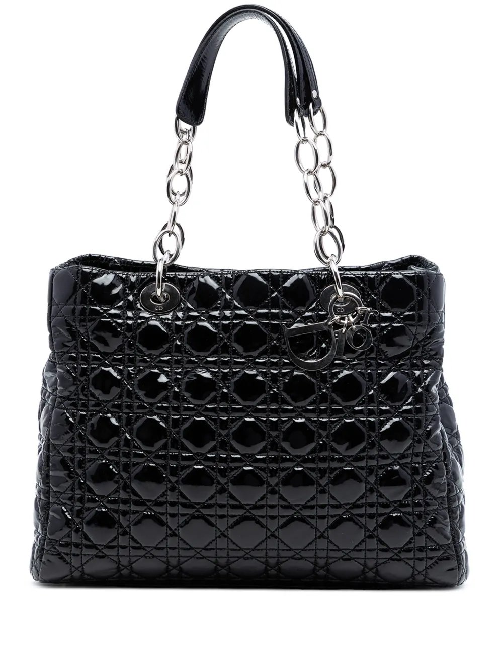 2011 Large Patent Cannage Lady Dior Soft Shopping tote bag