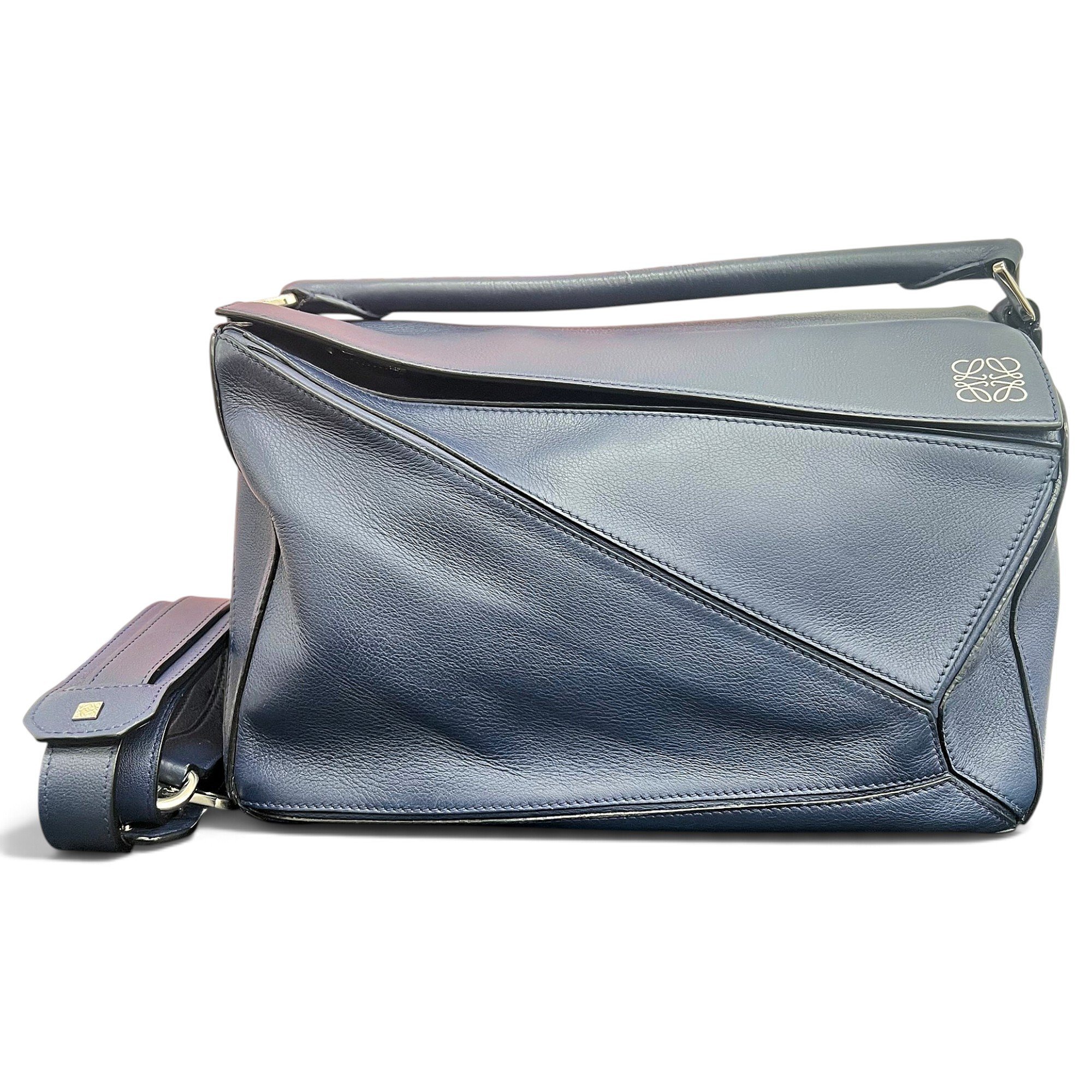Puzzle leather handbag